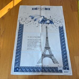 Beauville Made In France 100% Cotton Paris Dish Towel NWT Eiffel Tower